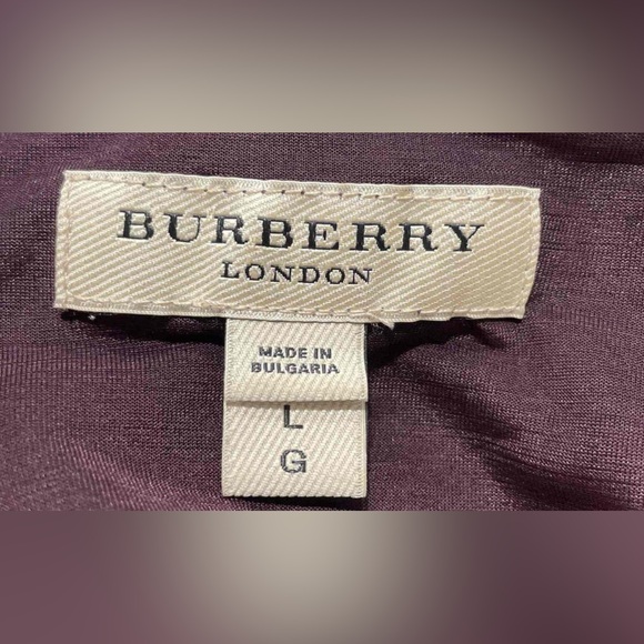 Burberry, Large, Deep Plum Purple Ruched Round Neck Top, EUC - Picture 3 of 7